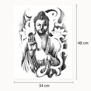 Tatuaggio schiena Buddha in meditazione