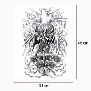 Tatuaggio schiena Angelo celeste