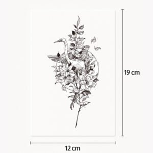 Tatuaggio Cicogna con fiori